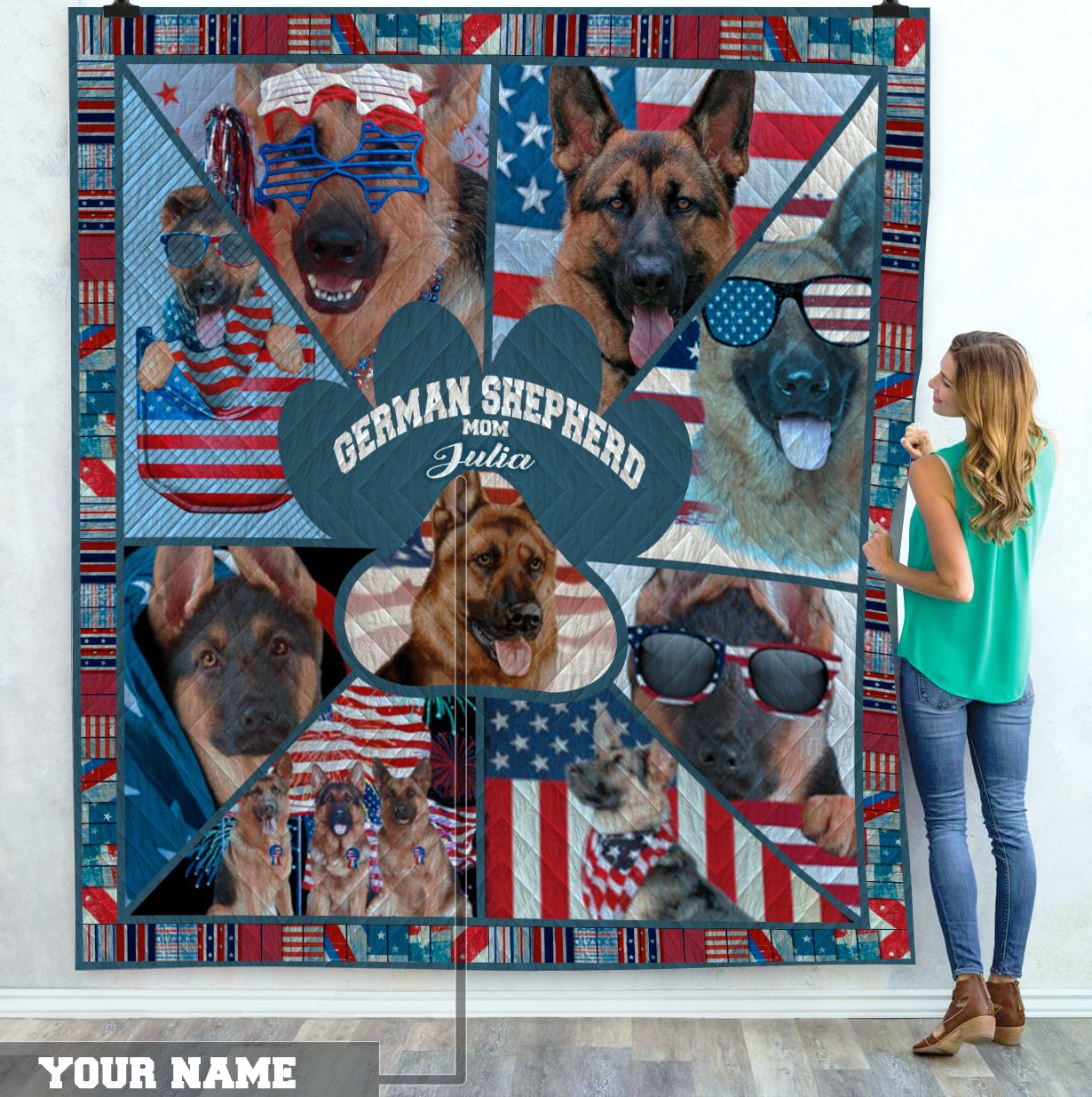 German Shepherd Personalized Quilt Blanket C9B160601CT