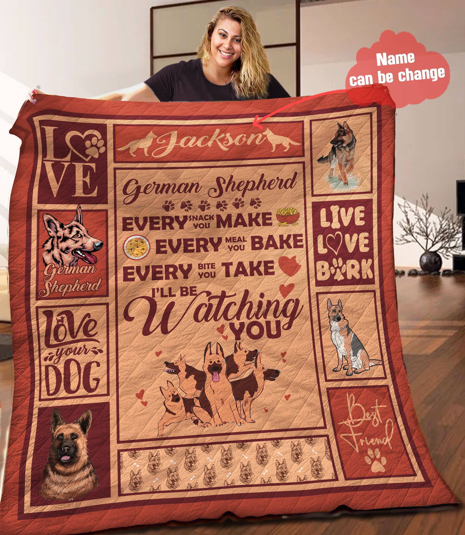 German Shepherd Personalized Quilt Blanket HHH110615NA