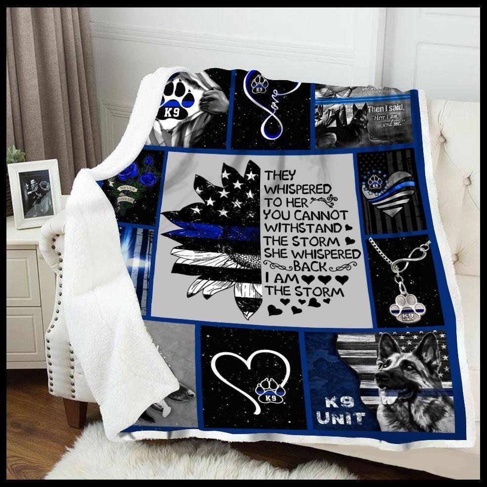 German Shepherd Police Sherpa Fleece Blanket
