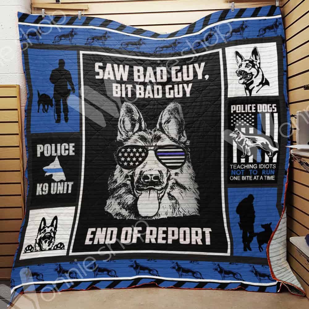 German Shepherd Police CLH091065Q Quilt Blanket