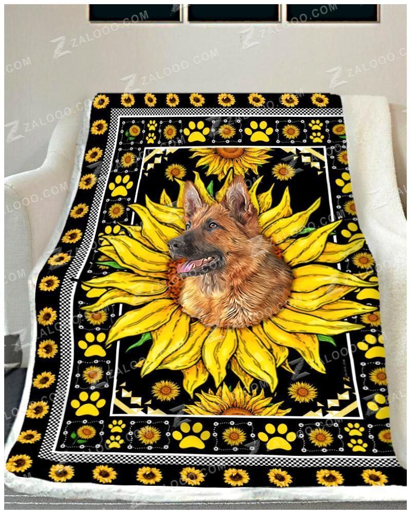 German Shepherd – Sunflower Fleece Blanket