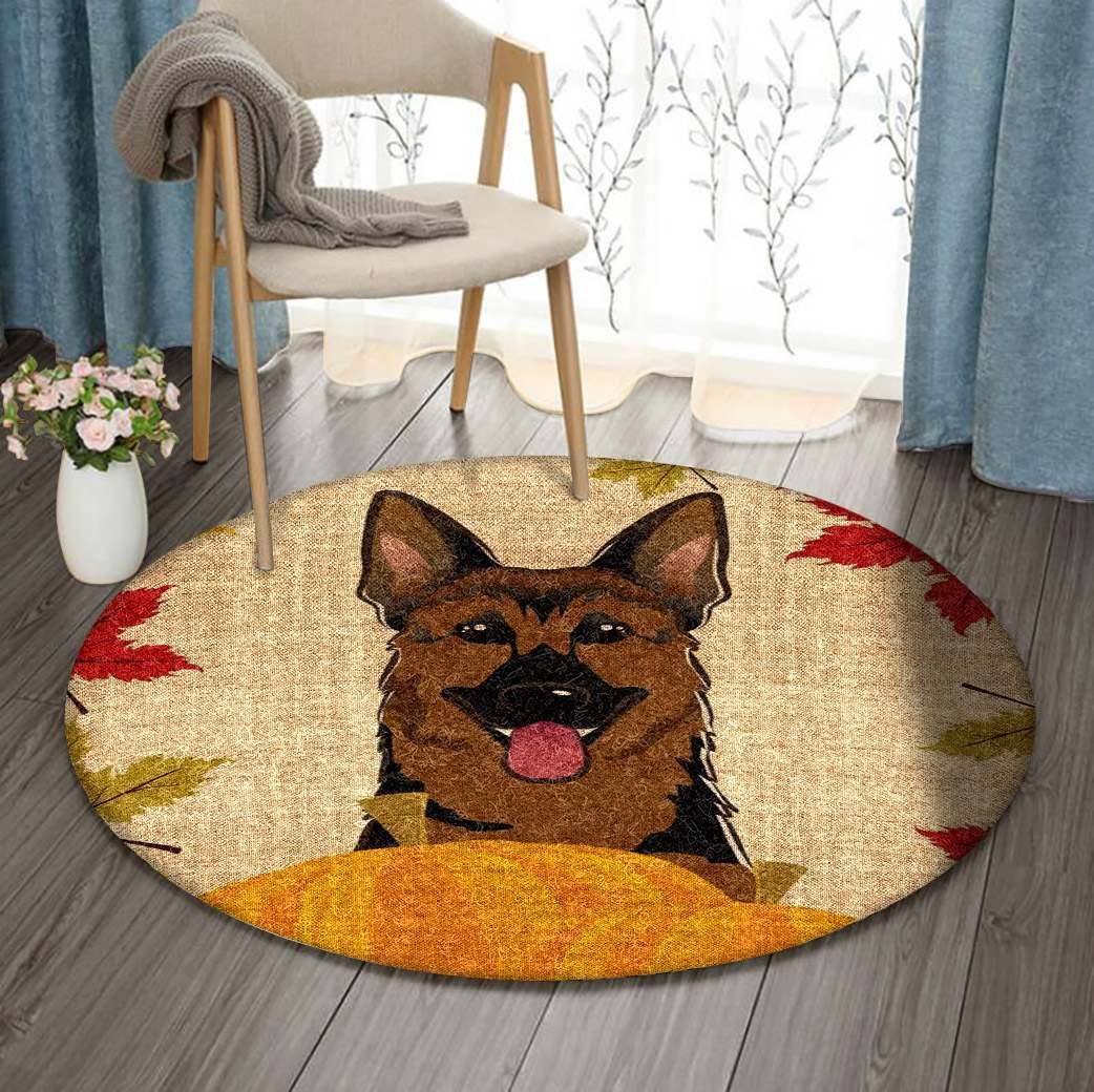 German Shepherd Thanksgiving Round Carpet