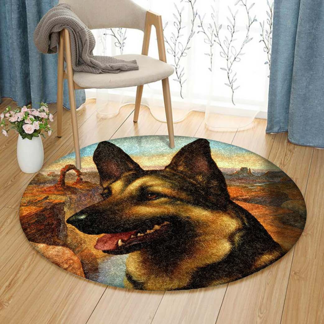 German Shepherd Round Carpet