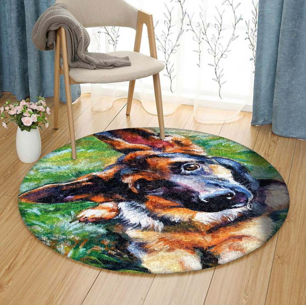 German Shepherd Round Carpet
