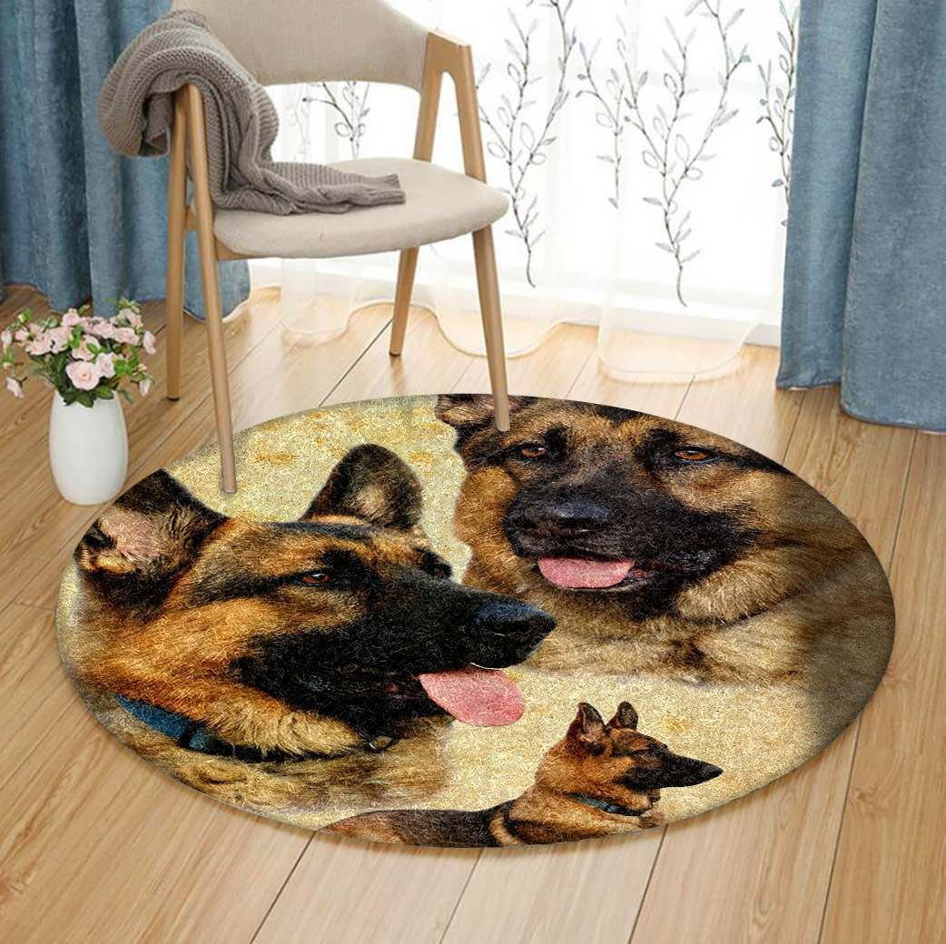 German Shepherd Round Carpet