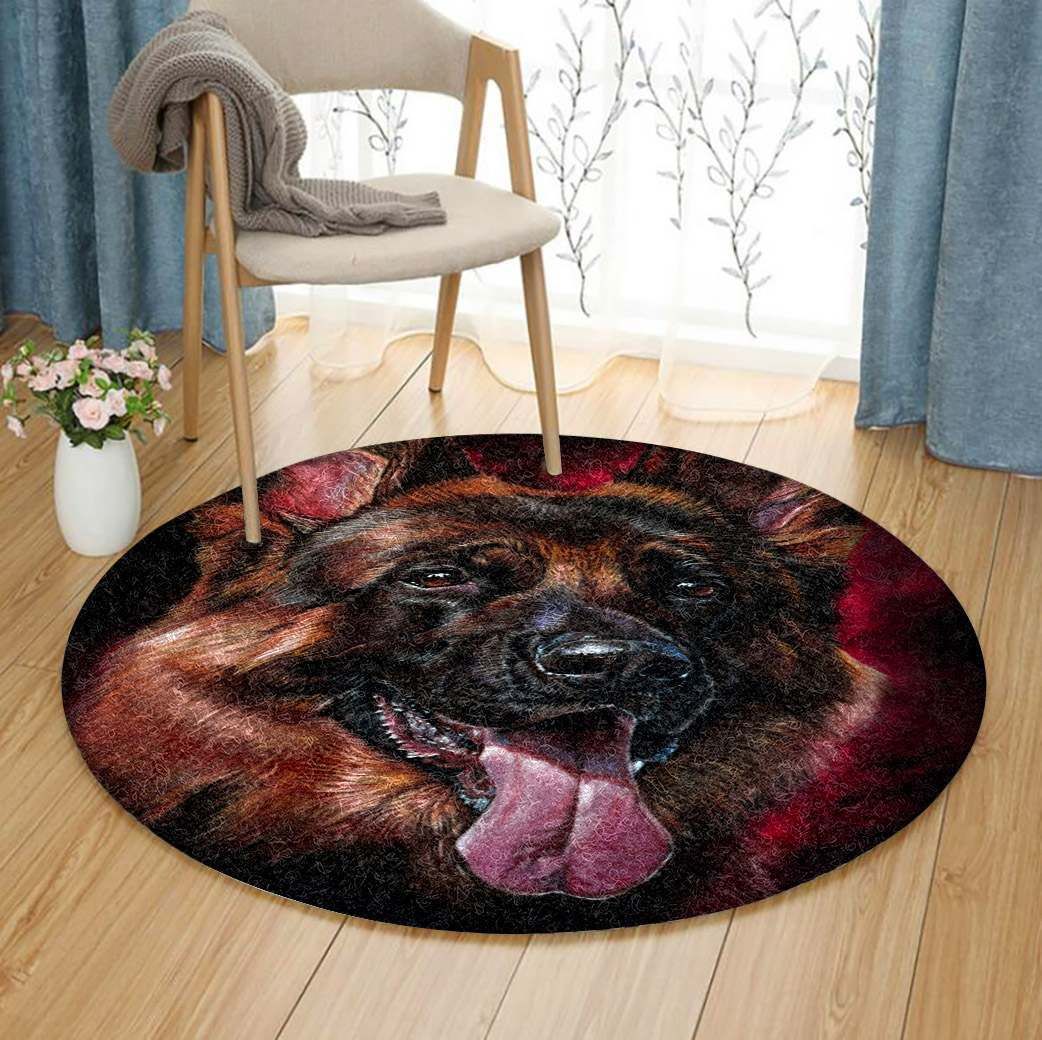 German Shepherd Round Carpet