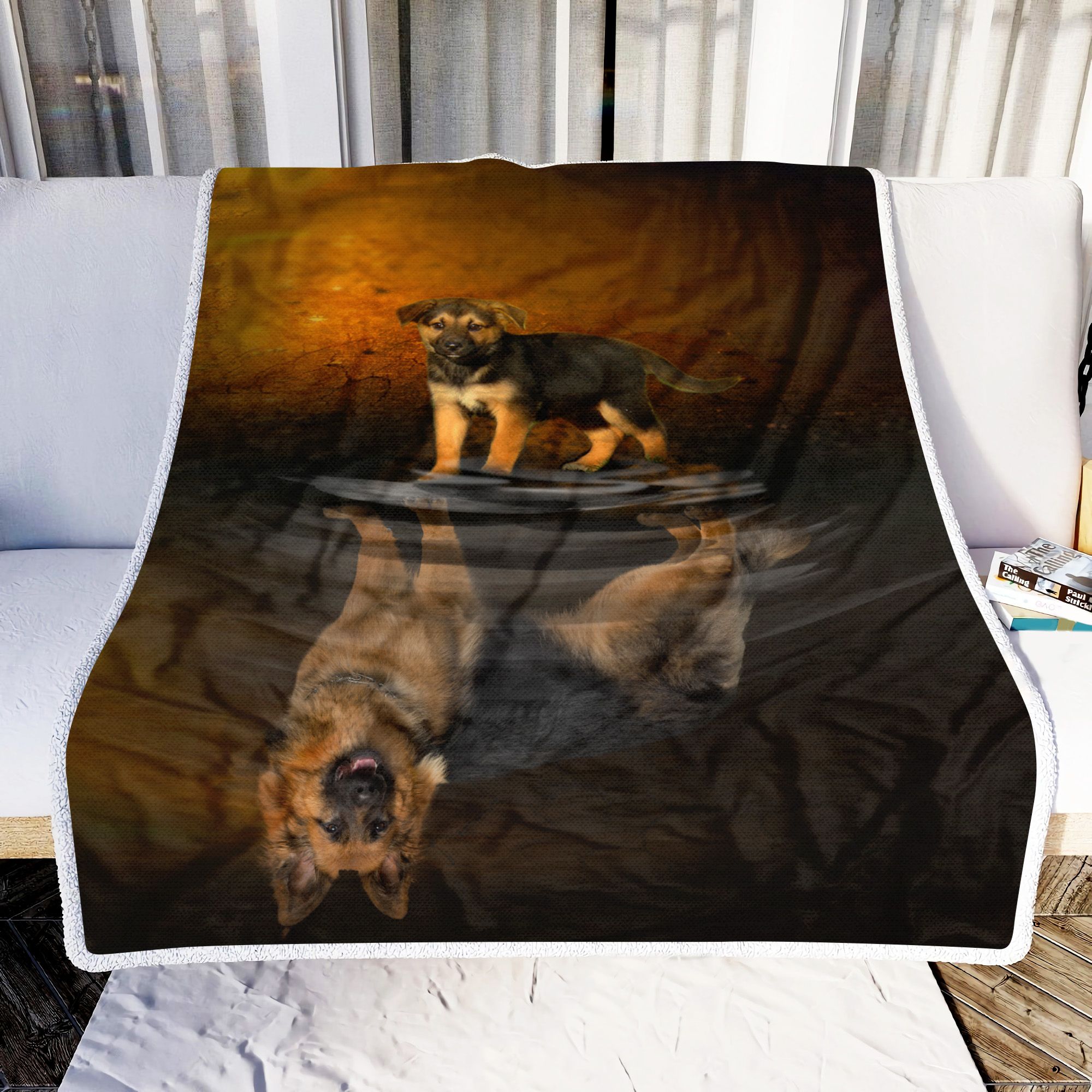 German Shepherd Water Fleece Blanket