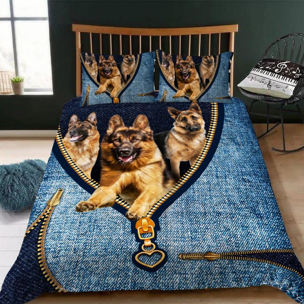 German Shepherds 3D Christmas Bedding Set