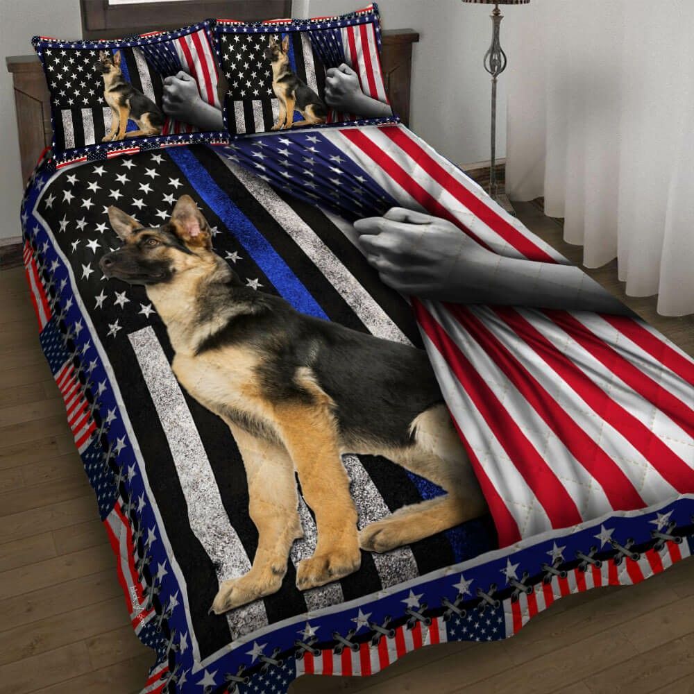 German Shephered The Thin Blue Line Bedding Set