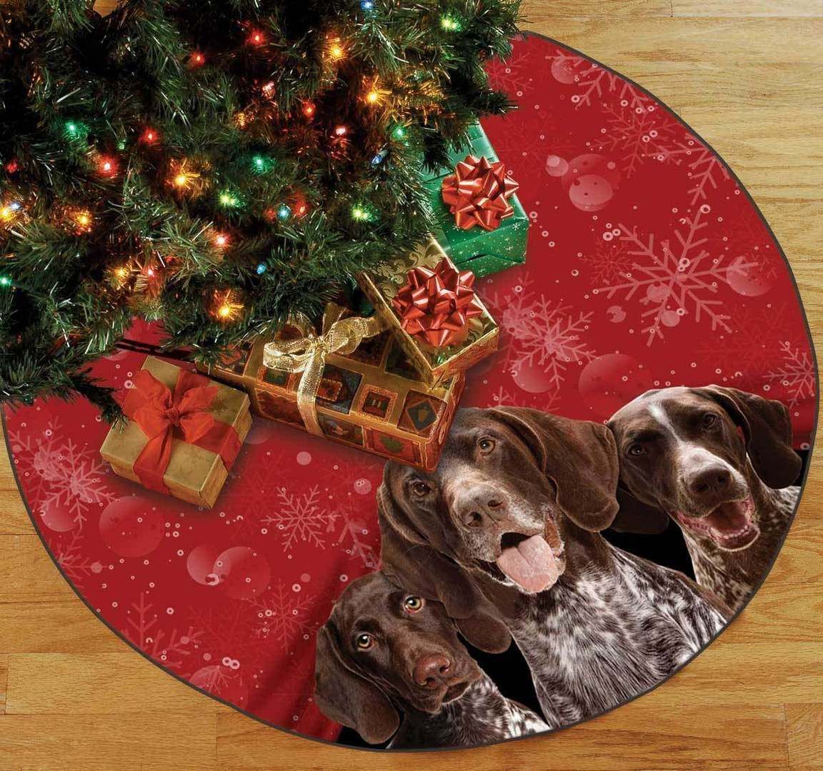 German Shorthaired Pointer Christmas Tree Round Carpet