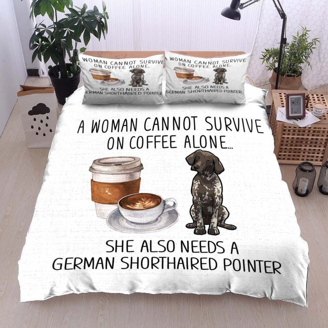 German Shorthaired Pointer Coffee Bedding Set