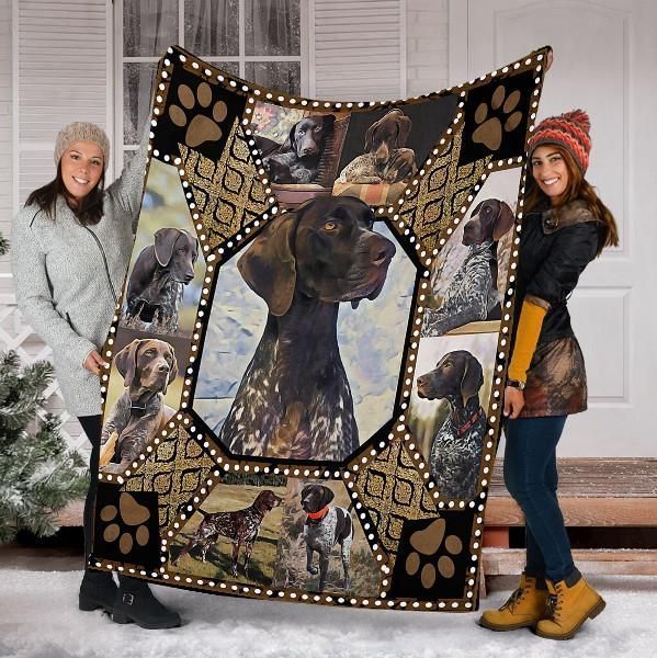 German Shorthaired Pointer Dog Picture Sherpa Fleece Blanket