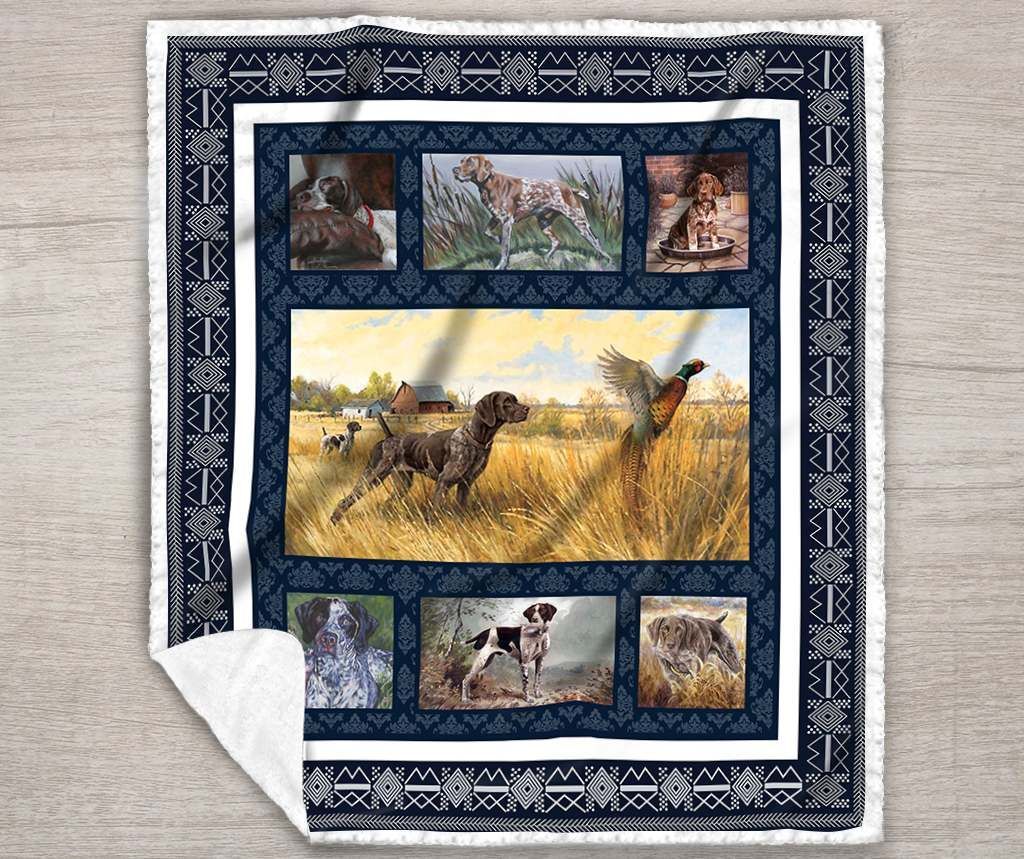 German Shorthaired Pointer Sherpa Fleece Blanket
