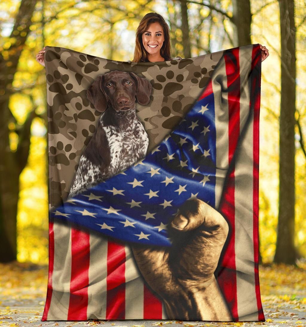 German Shorthaired Pointer Sherpa Fleece Blanket