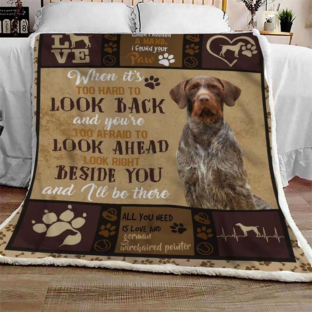 German Wirehaired Pointer Sherpa Fleece Blanket