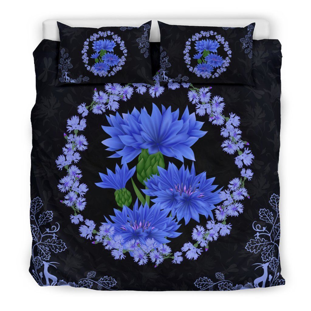 Germany Cornflower Black And Blue Bedding Set