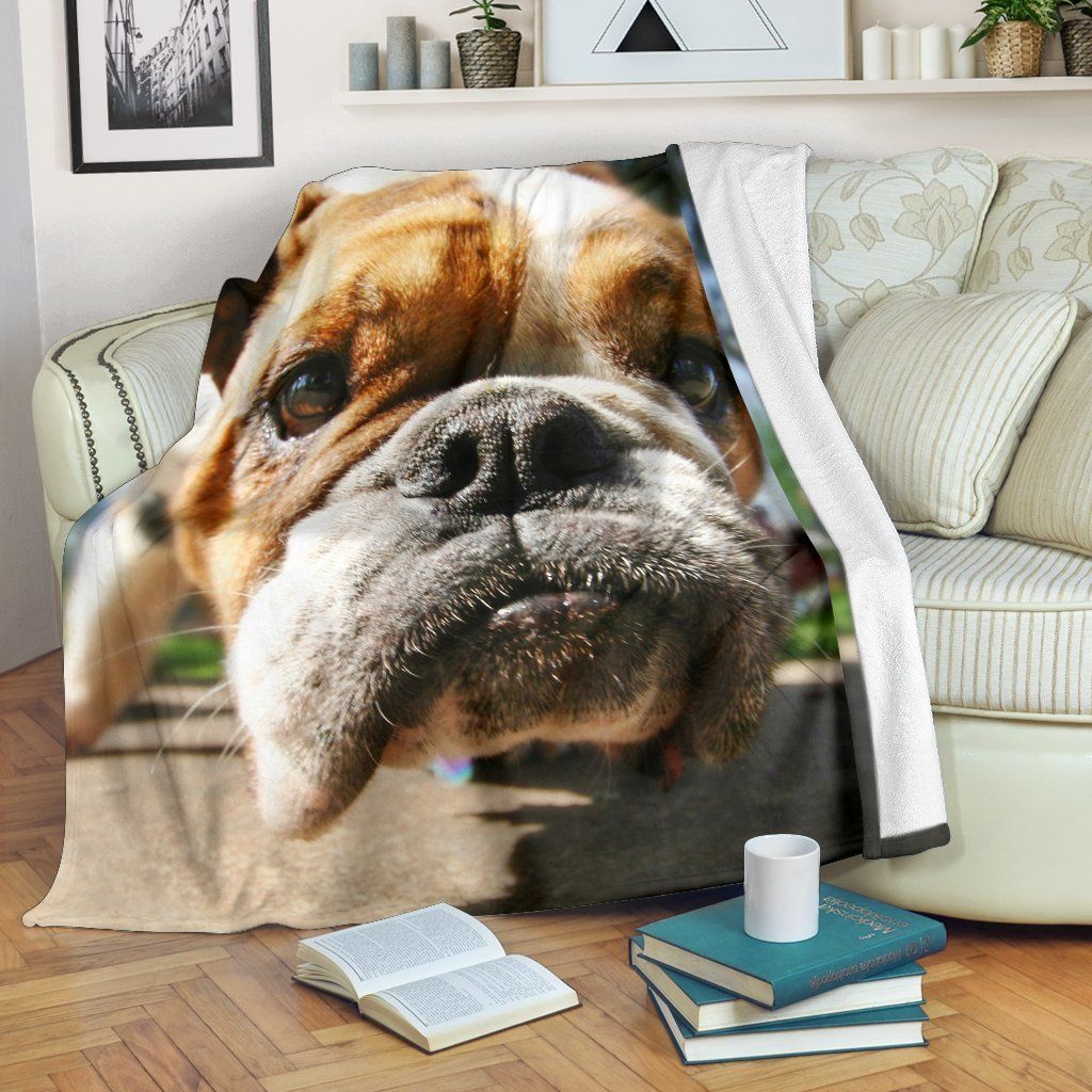 Giant Bulldog Sherpa Fleece Blanket