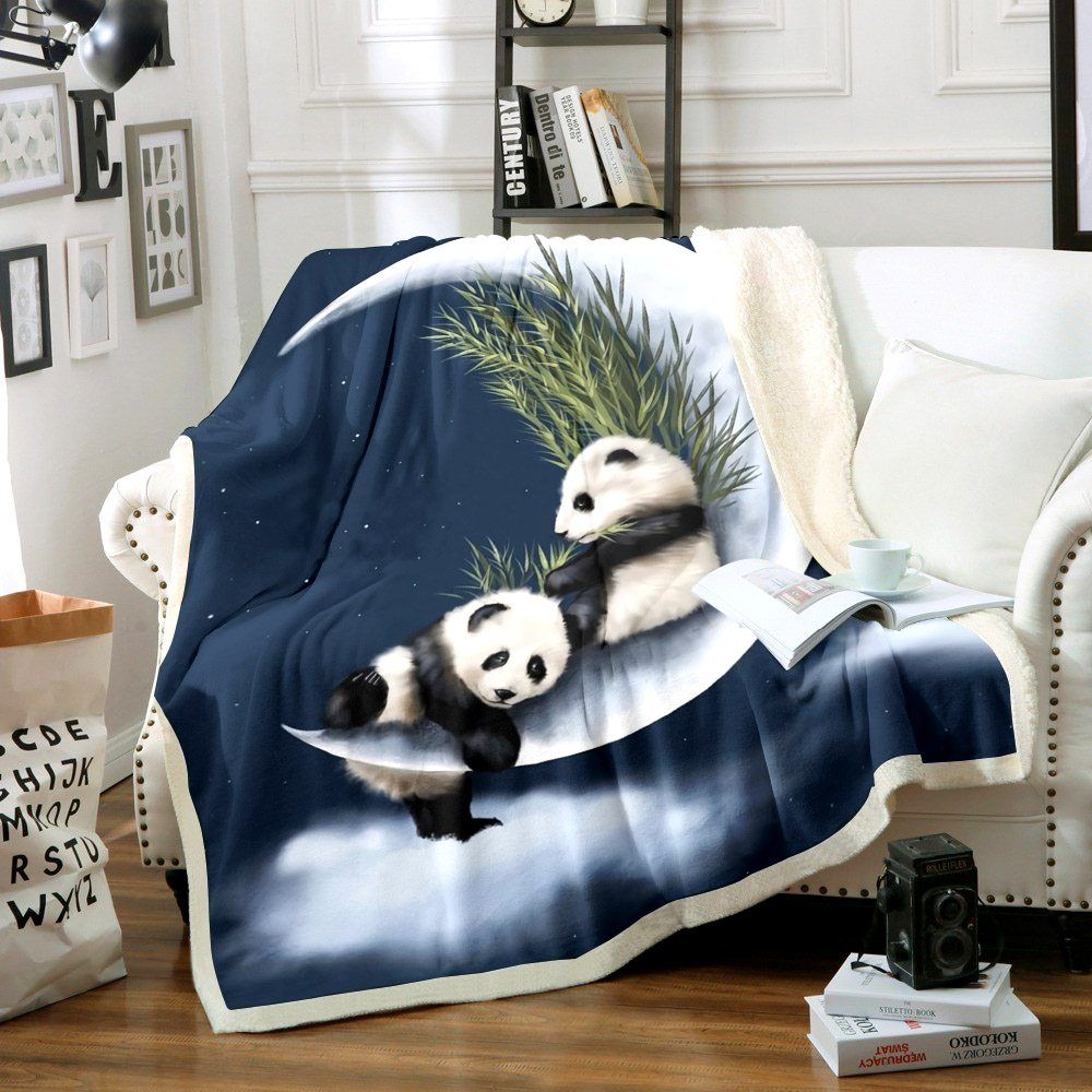 Giant Panda Sherpa Fleece Blanket