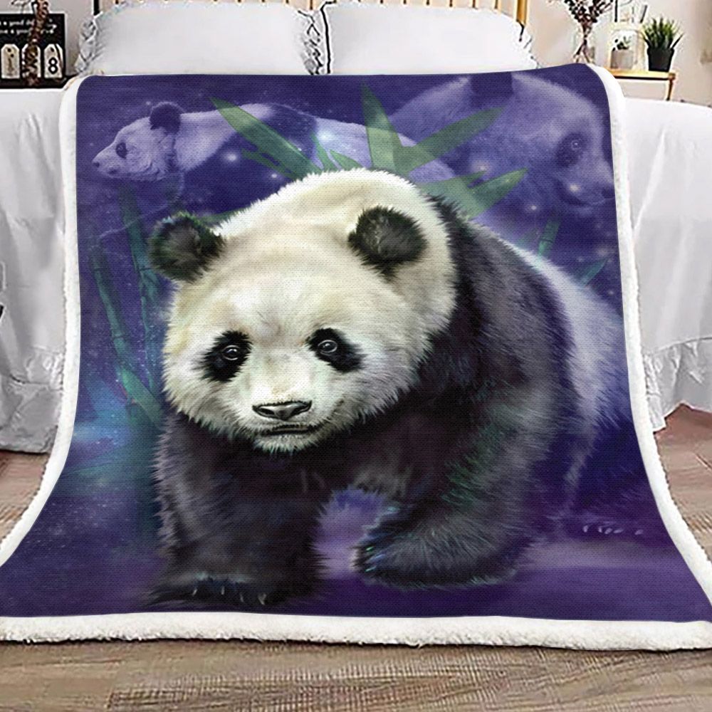 Giant Panda Sherpa Fleece Blanket