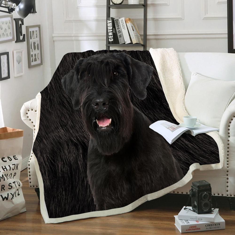 Giant Schnauzer Sherpa Fleece Blanket