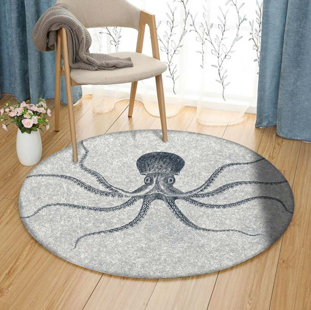 Giant Squid Round Carpet