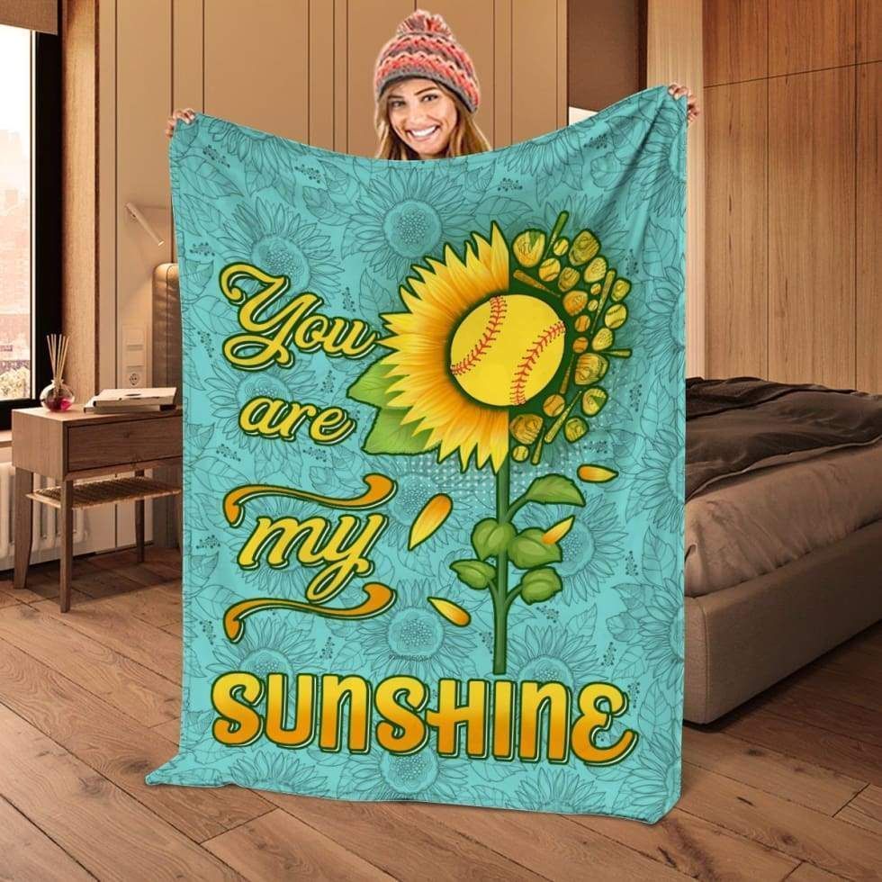 Gift For Baseball Lovers You Are My Sunshine Fleece Blanket