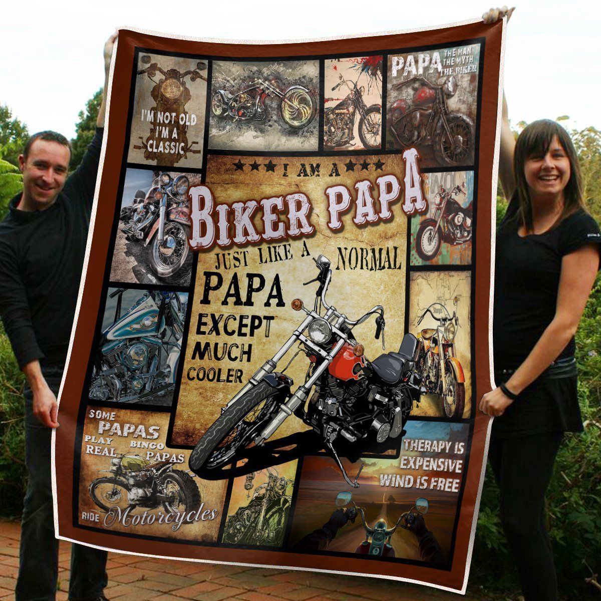 Gift For Bikers Dad Sherpa Fleece Blanket