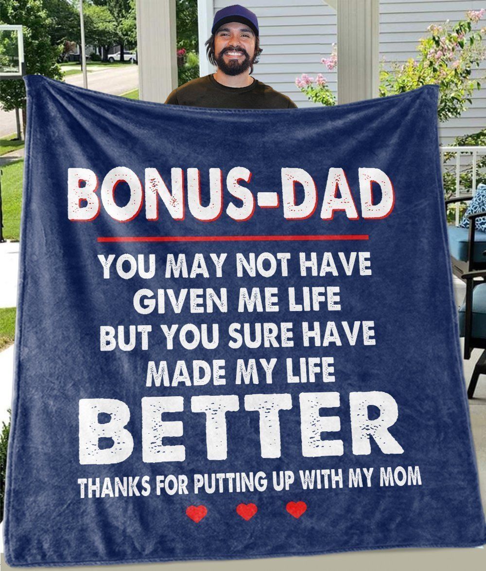 Gift For Bonus Dad Cozy Fleece Blanket