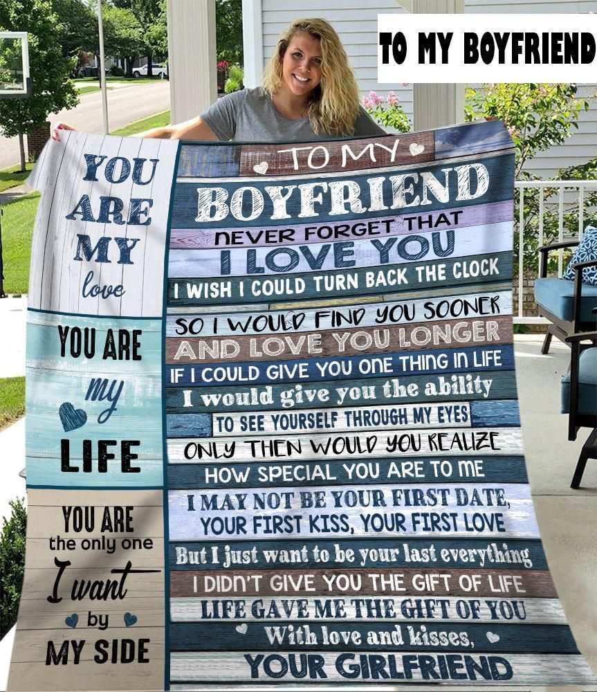 Gift For Boyfriend Never Forget That I Love You Printed Fleece Blanket