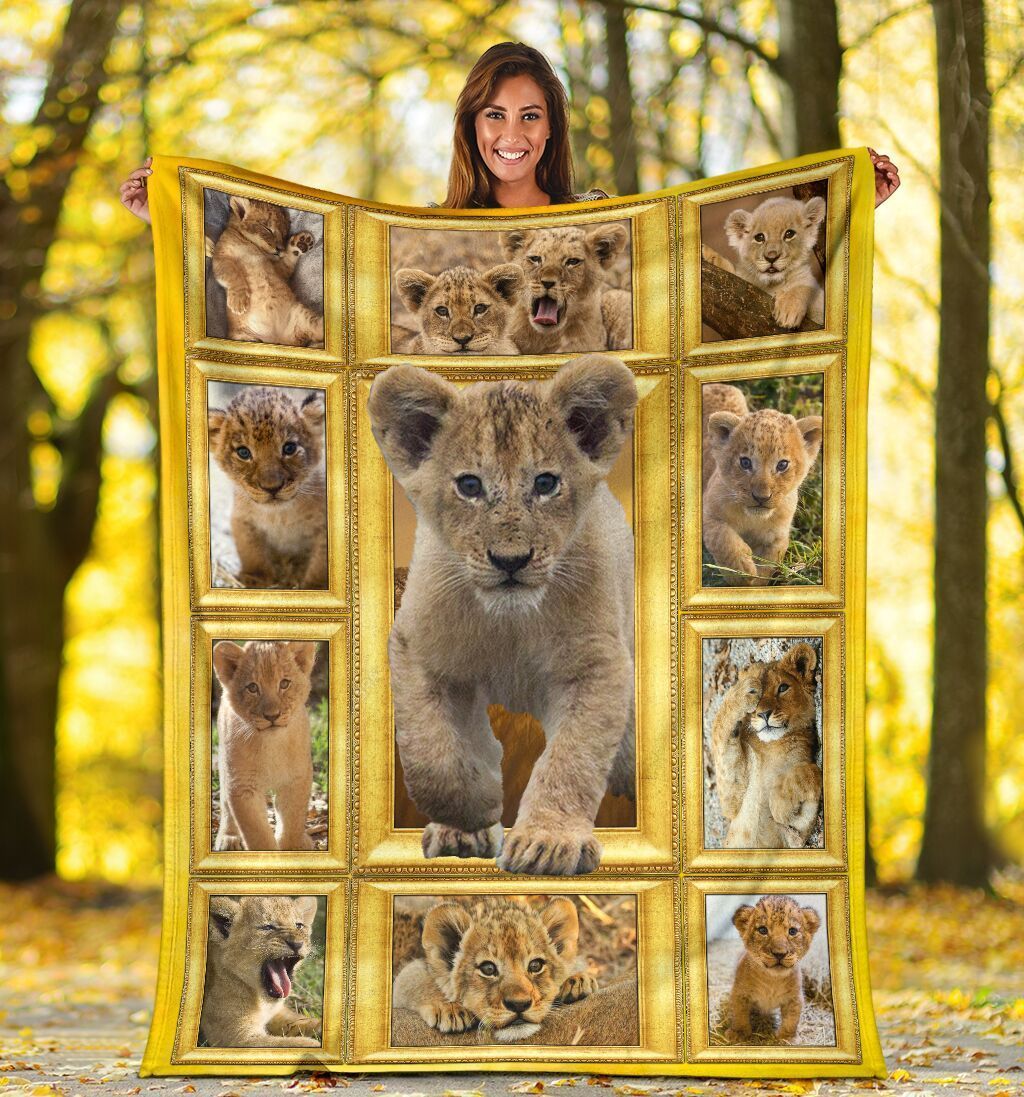 Gift For Dad 3d Lion Wild Animals Printed Fleece Blanket