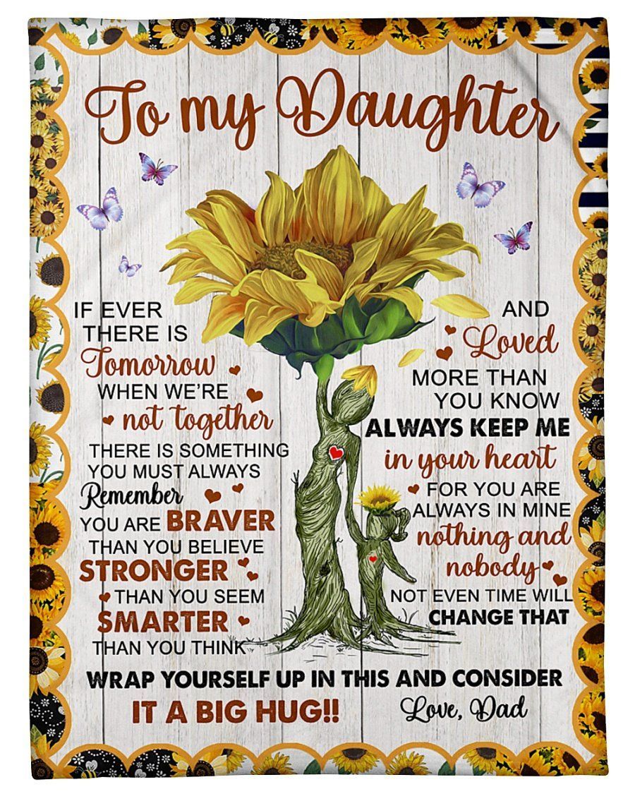 Gift For Daughter Always Keep You In My Heart Fleece Blanket Fleece Blanket