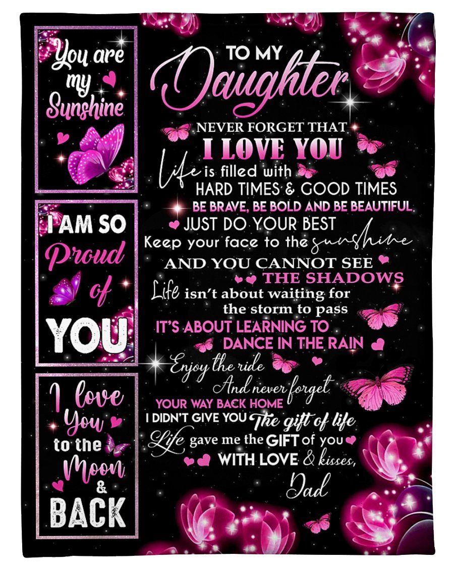 Gift For Daughter Be Brave Be Bold Be Beautiful Fleece Blanket