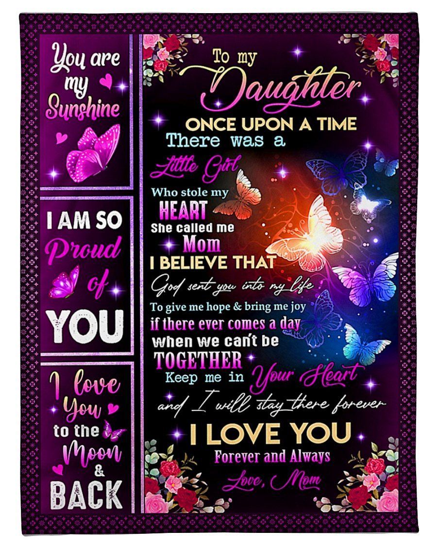 Gift For Daughter Keep Me In Your Heart Fleece Blanket Fleece Blanket