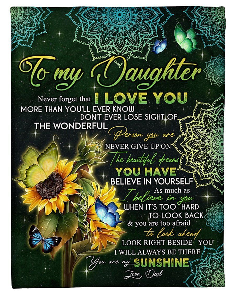 Gift For Daughter Look Right Beside You I’ll Always Be There Fleece Blanket Fleece Blanket