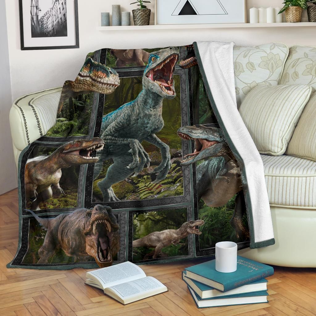 Gift For Dinosaur Lover Frame Dinosaur Printed Fleece Blanket