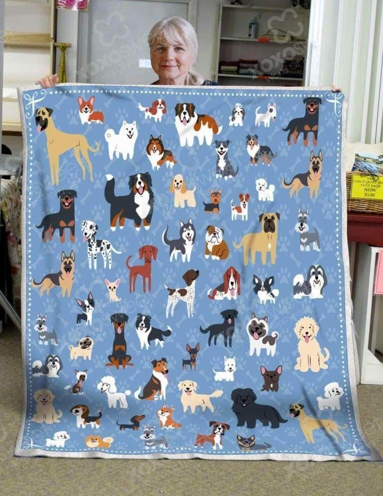 Gift For Dog Lover Sherpa Fleece Blanket