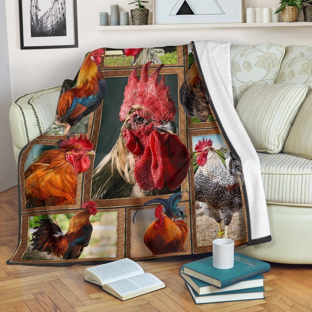 Gift For Farm Lover Mother Rooster Fleece Blanket