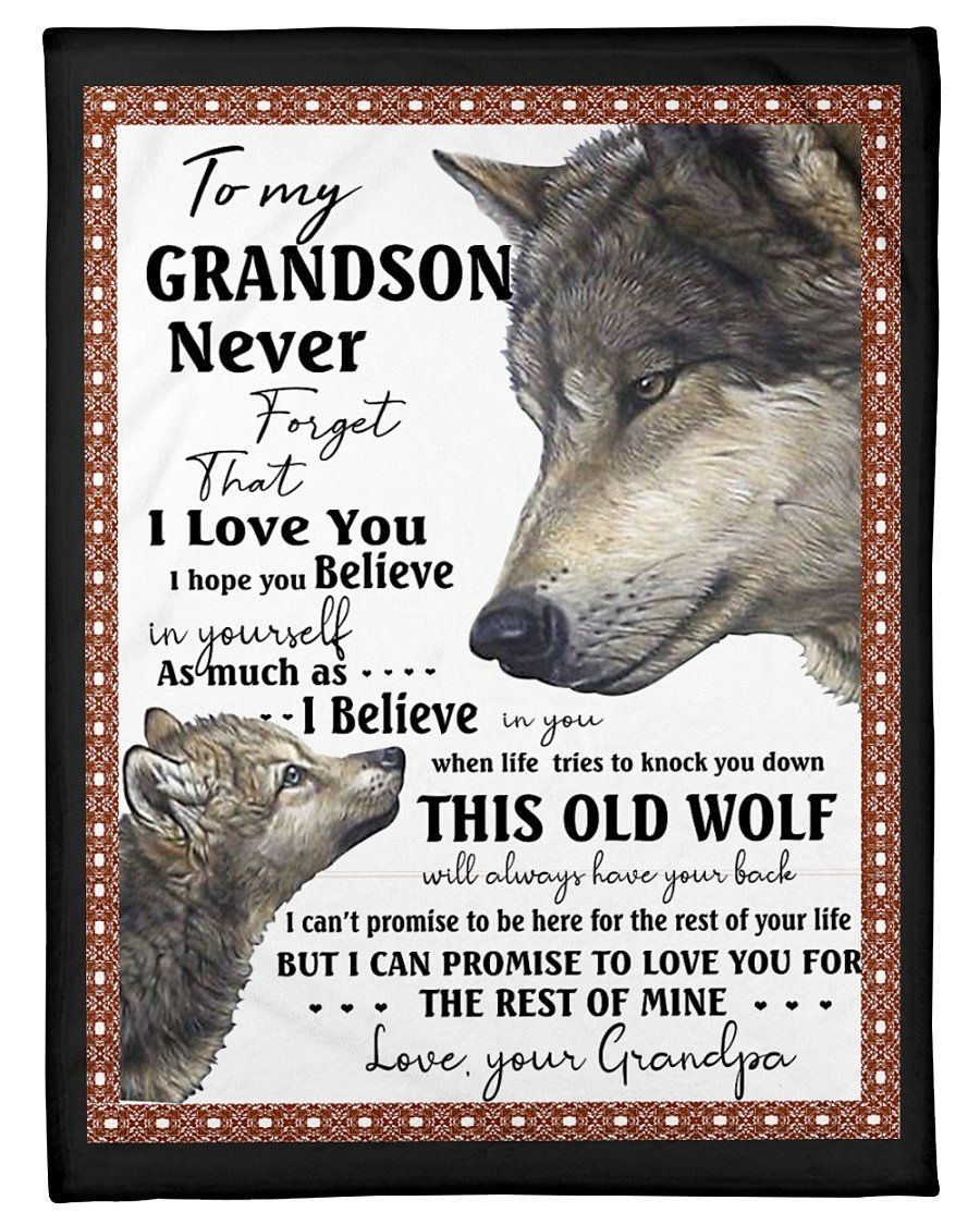 Gift For Grandson Never Forget That I Love You Trending Fleece Blanket