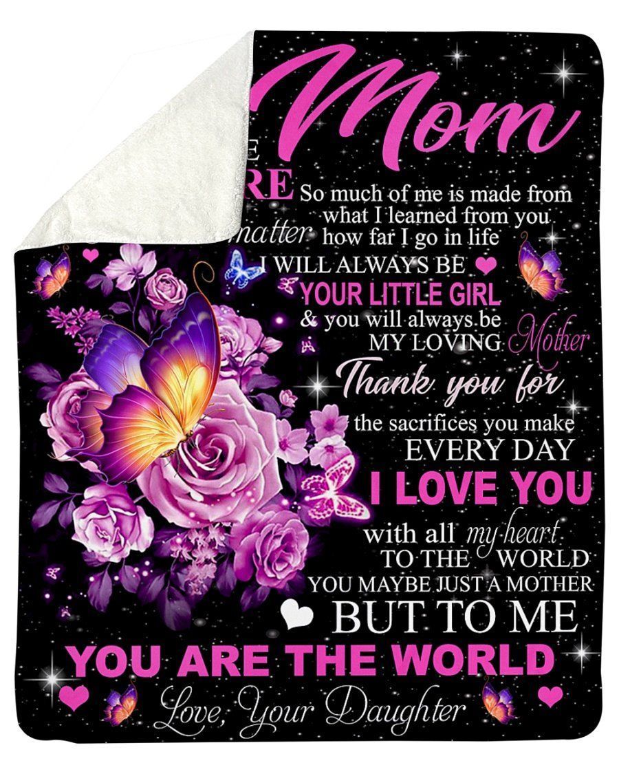 Gift For Mommy You Are The World Unique Custom Design Fleece Blanket