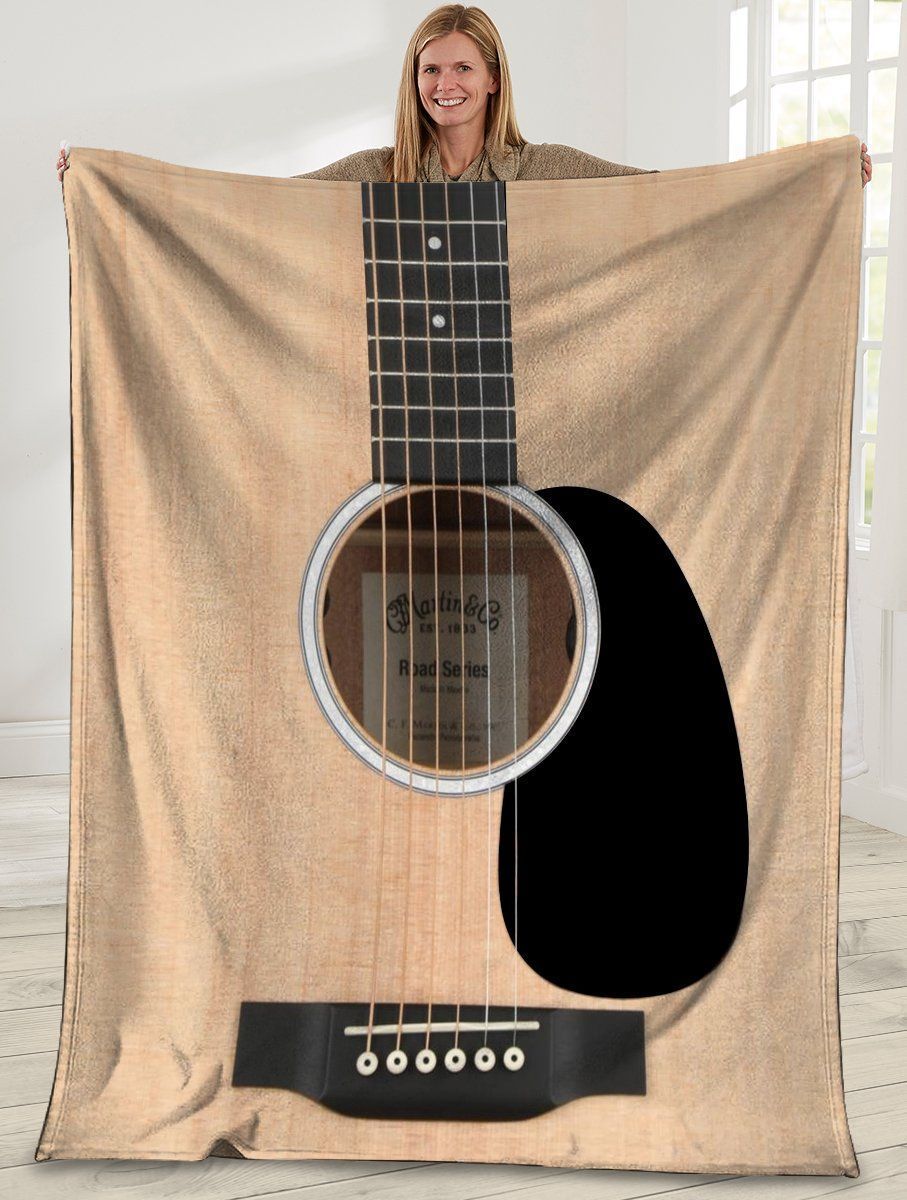 Gift For Son Acoustic Guitar Printed Fleece Blanket
