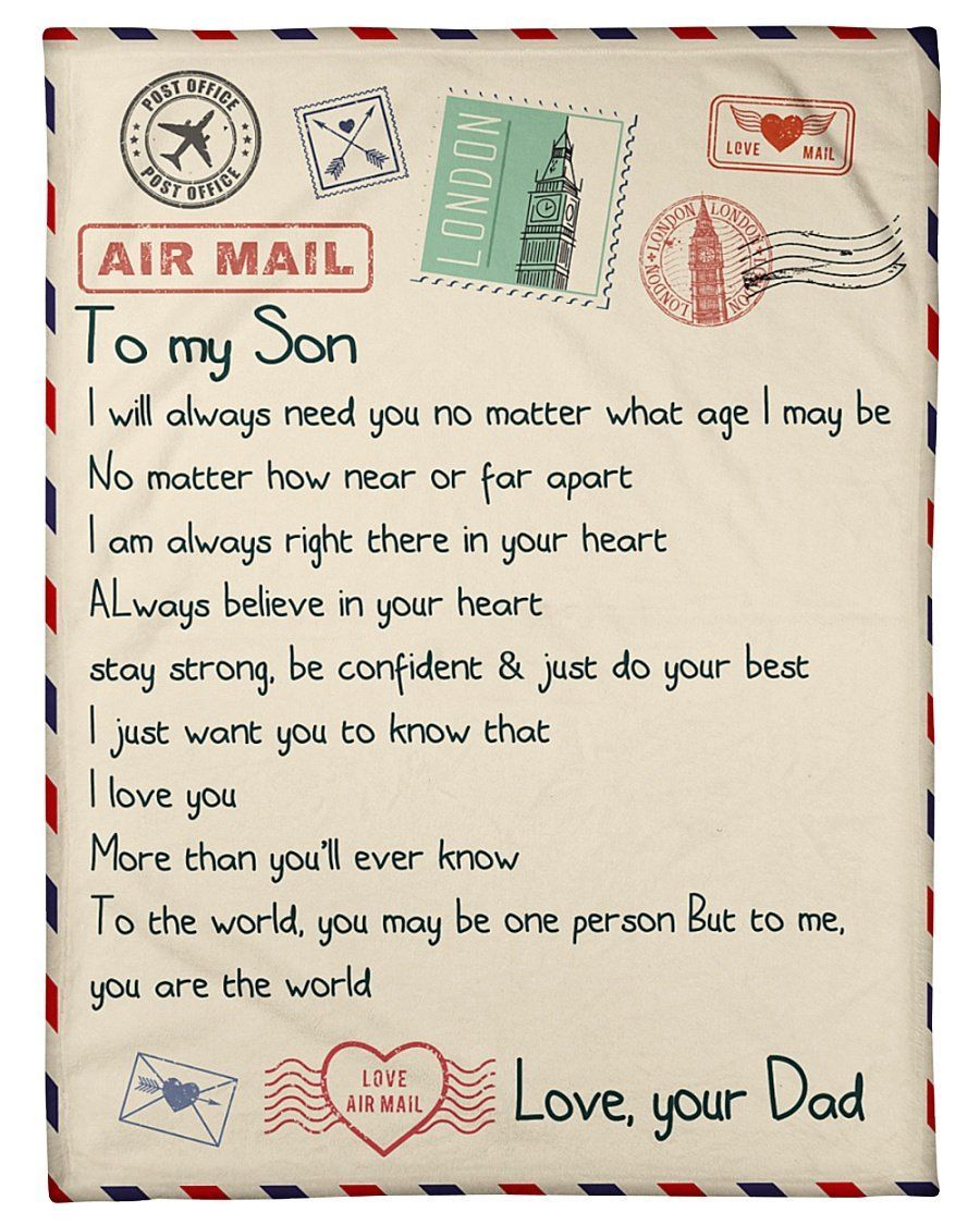 Gift For Son Always Right There In Your Heart Fleece Blanket Fleece Blanket