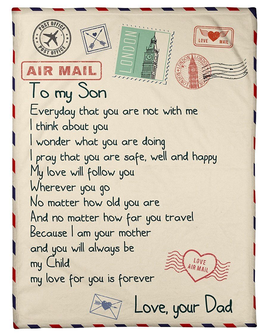 Gift For Son My Love Will Follow You Fleece Blanket Fleece Blanket