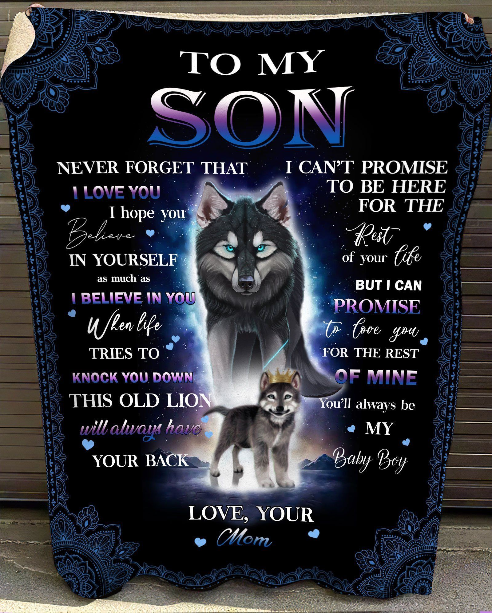 Gift For Son Never Forget That Wolf Fleece Blanket