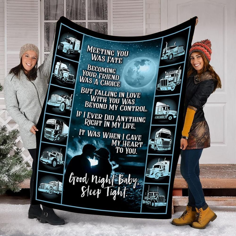 Gift For Trucker Sherpa Fleece Blanket
