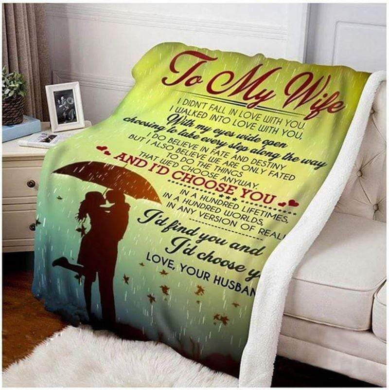 Gift For Wife I Walked Into Love With You Fleece Blanket