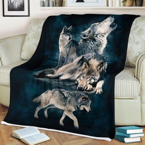 Gift For Wolf Lover Sherpa Fleece Blanket