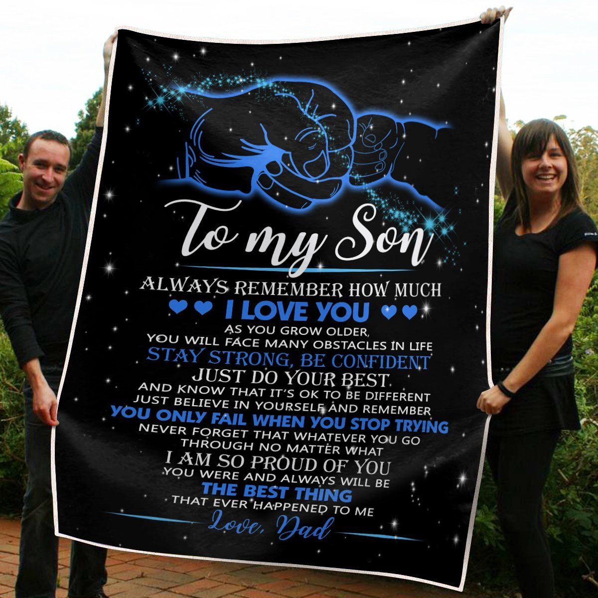 Gift From Dad To My Son I Am So Proud Of You Sherpa Fleece Blanket