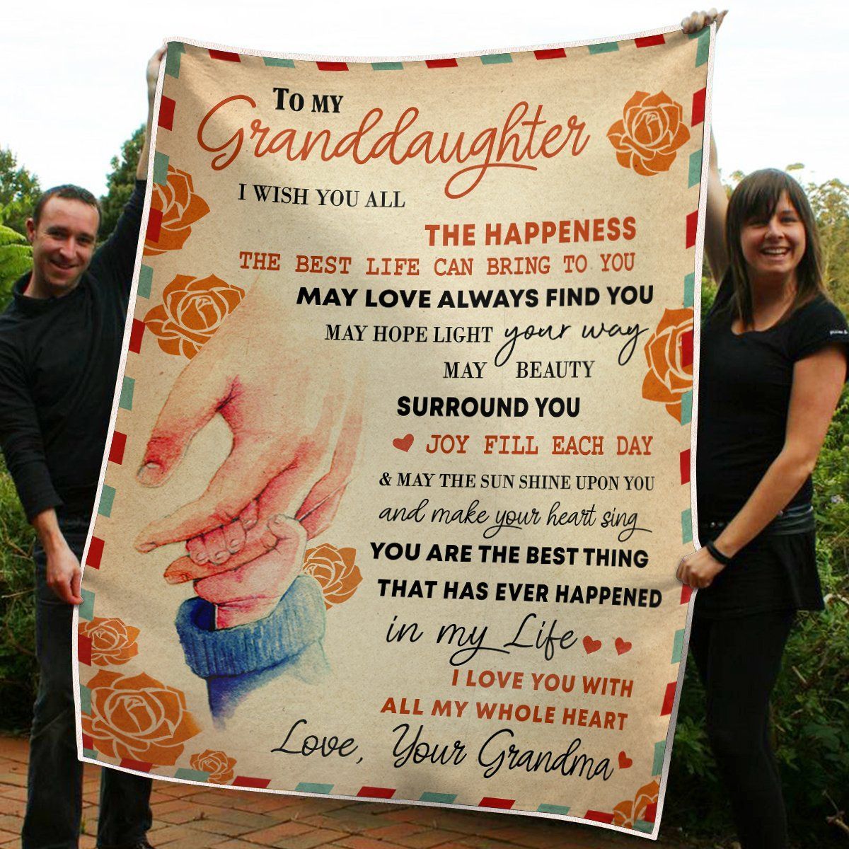 Gift From Grandma To My Granddaughter Sherpa Fleece Blanket