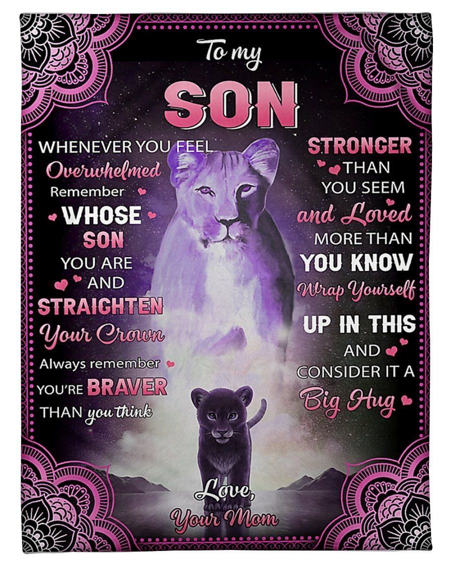 Gift From Mom Straighten Your Crown Fleece Blanket To Son Fleece Blanket