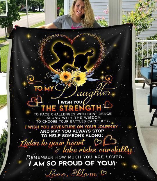 Gift From Mom To My Daughter I Am Proud Of You Fleece Blanket